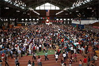 Photo of Barton Hall filled with students during Clubfest